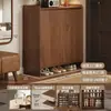 Zapatero para entrada de casa, nuevo modelo 2026, núcleo de madera maciza, mueble de almacenamiento para recibidor, integrado con puerta, zapatero para uso en pasillo
