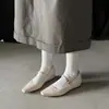 Zapatos Básicos Mary Jane de Piel de Oveja Invisibles que Aumentan la Altura 2026 Otoño Cuña de Tacón Medio Punta Cuadrada Hebilla de Cuero Genuino Zapatos de una Sola Pieza para Mujer