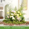 Arreglo de Flores Artificiales y Plantas Verdes HY-DS3 para Decoración de Fondo de Boda, Flor de Mesa, Decoración de Mesa de Comedor, Decoración de Flores Falsas de Lujo Ligero
