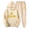 Sudaderas con Capucha Estampadas de Marca de Tendencia Otoñal Europea y Americana para Hombres y Mujeres, Conjuntos Deportivos Casuales y Pantalones de Chándal de Dos Piezas para Parejas