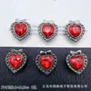 Anillo de Anillo con Abalorios de Corazón Dulce de Circonio Multicolor de Ocho Agujeros para Pulsera Pulsera Collar Accesorios de Joyería