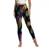 Calça de Carnaval Popular Transfronteiriça para Mulheres Europeias e Americanas Listras de Lantejoulas Contas Estampa Digital 3D Calça de Yoga Calça Esportiva