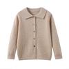 Cárdigan de punto 100% lana pura con cuello polo para niños y niñas, de Cachemira, con botones