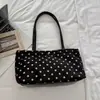 Bolsa de Viagem de Veludo Camurça Feminina 2026 Nova Outono Retro Merade Bolinhas Bolsa de Ombro Único Bolsa Tote de Grande Capacidade