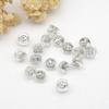 Pendientes de latón para hacer uno mismo con silicona de plástico transparente chapada en oro de 18 quilates, pendientes de retención de color, pendientes de perla, hebilla de botón, tapón para los oídos