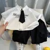 Ropa de Verano para Niños 2026 Estilo Nuevo Estilo Universitario Traje de Manga Corta para Niños Camisa Delgada de Verano para Bebé Conjunto de Dos Piezas