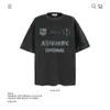 Camiseta Unissex de Algodão Puro Pesado com Estampa de Letras Simples, Manga Curta, Marca Tendência, Corte Solto, Atacado de Comércio Exterior Transfronteiriço