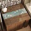 Nuevo Mantel de Mesa Estilo Chino, Cubierta de Mesa de Noche de Vidrio Blando Transparente de PVC Estilo Chino, Impermeable, Resistente al Aceite, Resistente al Calor, Lavable
