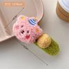 Pinza para el pelo con forma de pico de pato grande, diseño de oso tridimensional de piel de cordero de colores, adorable y bonita horquilla para el flequillo lateral, tocado, accesorio para el cabello para mujer
