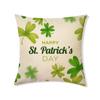 Almohada de San Patricio para el hogar, almohada de apoyo para la cintura, funda de cojín de sofá con trébol de cuatro hojas irlandés, funda de almohada al por mayor