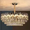 Luz de techo para sala de estar, luz de cristal francés, luz de alta gama y elegante para comedor, luz colgante principal para sala de estar de villa moderna