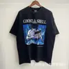 Camiseta de Manga Corta Estilo Americano San Miguel Marca de Moda Estampado Retro Camiseta de Manga Media Holgada Vintage de Nicho