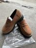Mocassins de Salto Grosso Primavera e Outono 2025 Tamanho Grande Casual Estilo Britânico Sapatos Femininos Sola Grossa Comércio Exterior Retrô Sapatos Femininos