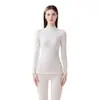Íntimos Térmicos de Otoño e Invierno Traje de Seda de Cachemira Ropa de Otoño sin Costuras para Mujer Pantalones de Otoño Camiseta Base Invierno Terciopelo Grueso para Mujer