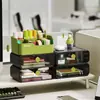 Caja de Almacenamiento Wo Escritorio Cosméticos Multifuncional Caja de Almacenamiento para Artículos Varios Joyería Cajón de Lápiz Labial Gabinete de Almacenamiento Multicapa