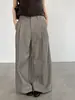 Pantalones de Lana Anchos Plisados Estética de Lujo Silencioso Taoguan 26 para Mujer Otoño Invierno Versátiles para la Oficina Adelgazantes Largos X8628
