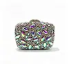 Bolsas de Noche con Incrustaciones de Diamantes Transfronterizas Listas para Enviar, Bolsos de Diamantes de Estuche Duro Metálico Hueco, Vestidos de Banquete de Comercio Exterior