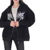Sudadera con capucha al por mayor para otoño e invierno, transfronteriza, para mujer, estilo Y2K, con estampado, forro polar, suéter, sudadera, chaqueta, sudadera con capucha y cremallera para mujer