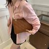 Bolsa Feminina Lingge de Grande Capacidade 2026 Novo Estilo Coreano Tendência Moda Bolsa de Ombro Casual Simples Bolsa Transversal