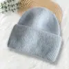 Chapéu de Lã Tricotado Espesso para Outono e Inverno com Logo Personalizado, Novo, para Uso Externo, Elástico, Confortável, Tendência, Venda Quente Transfronteiriça