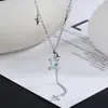 Zircônio Azul Estrelado Suave Pingente de Cubo de Açúcar Sensação Refrescante Design Exclusivo Personalizado Estilo Descolado Acessórios de Corrente para Clavícula