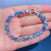 Novo estilo imitação natural suíço azul topázio pulseira de alta qualidade mulheres luz luxo aqumarinha inter-cor de alto carbono diamante pulseira
