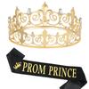 Corona Redonda de Cristal Transfronteriza Europea y Americana Tiara Príncipe de Graduación Cinta Corona Rey Reina Decoración de Fiesta