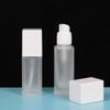 Atacado 30ml quadrado frasco de loção de vidro transparente Imprensa frasco de spray essência líquido fundação garrafa sub-garrafa cosmética