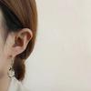 Japonês e coreano S925 Silver Pin Brincos de olho de gato Elegante Sweet Tassel Brincos longos Brincos de prata fresca feminina