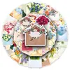 50 Piezas de Pegatinas de Ramo de Sobre, Flores Creativas Estilo Ins, Exquisitas Pegatinas para Diario y Teléfono Estilo Ins Femenino