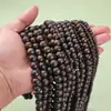 Piedra de Grano de Madera, Piedra de Bronce Cuentas Sueltas, Pulsera, Collar, Cuentas Redondas Semiterminadas, Accesorios para Joyería DIY, Cuentas, Venta Directa de Fábrica, Mayoreo