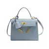 Bolso de Mano Kelly de Color Sólido para Mujer, Estilo de Nicho, Textura de Alta Gama, Bolso Tote Pequeño, Moderno y Versátil, Bolso de Hombro Cruzado para Mujer