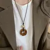 Novo colar étnico popular retrô estilo chinês para mulheres, corrente longa versátil para suéter, acessório simples de alta qualidade