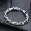 Pulsera de plata de ley 925 de seis caracteres mandarines al por mayor, gruesa, moda para hombre, hebilla de grifo, joyería tailandesa de plata, retro, antigua