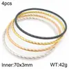 Joias de Aço Inoxidável Pulseira Empilhável Torcida Moderna Padrão Torcido de Aço Titânio Moda Acessório de Pulseira Diâmetro Interno 68*3mm