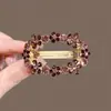 Pinza de Resorte Flor de Cristal Morado, Accesorio para el Cabello de Lujo Ligero de Gama Alta, Pasador Hueco de Moda, Sensación de Gama Alta, Pinza Horizontal para Semirecogido, Pinza Superior