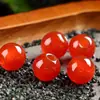 Cuentas ágata roja amarilla agujero grande cuentas sueltas apertura 10MM 3MM collar pulsera cuentas redondas semiacabadas joyería hecha a mano DIY