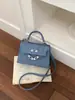 Bolso Texturizado para Mujer 2024 Primavera y Verano Nueva Moda Denim Bolso Kelly Estilo Coreano Nicho Versátil Bolso Cruzado para Mujer