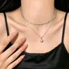 Colar de estrelas multicamadas vintage transfronteiriço europeu e americano para mulheres, com um design único, corrente de suéter com borla de nicho, acessório doce e cool