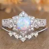 Anillo de Ópalo Natural Nuevo Transfronterizo Sanjie Moda Nicho Exquisito Diseño Anillo plata Flor Anillo para Mujer
