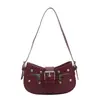 Bolsa de antebraço estilo francês para mulheres, nova moda verão 2026, versátil, elegante, bolsa meia-lua, bolsa de ombro casual simples