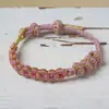 Pulsera Nudo de la Paz Cuerda Trenzada Año del Zodiaco Pulsera de Cuerda Roja Producto Semi-Terminado Hecho a Mano Portátil Oro Pareja Regalo Femenino