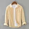 Camisa de Algodón Rayada de Manga Larga para Hombre Nueva Moda Casual Simple Combinable Camisa Directo de Fábrica Soporte Personalización