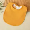 Babero con Forma de U para Bebé Comercio Exterior Transfronterizo Algodón Crepé Babero para Comer Bebé Color Sólido Recién Nacido Toalla para Saliva Anti-Escupitajo