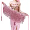 Falda de Lentejuelas con Borlas Danza del Vientre Cadera Vibrante Vestido Cadena de Cintura con Lentejuelas y Borlas Bohemio
