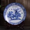 Fabricante de Decoraciones de Platos de Porcelana Artesanal de Jingdezhen Vende Platos de Exhibición para Sala de Estar y Adornos Cerámicos de Estilo Chino al por Mayor en Stock