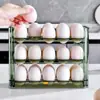 Envío Gratis Refrigerador para Mascotas Cartón de Huevos de Tres Niveles con Tapa abatible Rejillas Creativas para Huevos para Cocina Caja de Almacenamiento Transparente para Cartones de Huevos