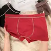 NovedadRopa Interior para Hombre Algodón Puro Transpirable Calzoncillos Deportivos para Hombre Color Sólido Boxer de Cintura Media