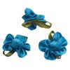 Flor de Listón de Satén Plisado con Forma de Corazón y Hojas Flor de Listón Floral Pequeña Flor de Tela Accesorios para el Cabello DIY Accesorios para la Ropa con Hojas