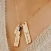 La joyería europea y americana ama los collares diy con letras largas, estilo simple, forma de corazón, nicho de personalidad, collar recto de acero inoxidable